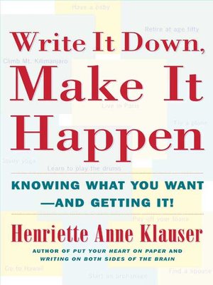 cover image of Write It Down, Make It Happen
